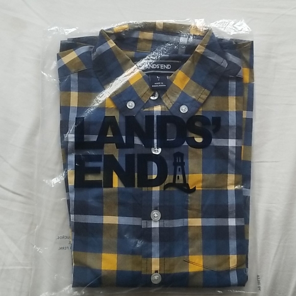 2/25!!! Lands End Boys Long Sleeve Plaid Button Up - Picture 1 of 1